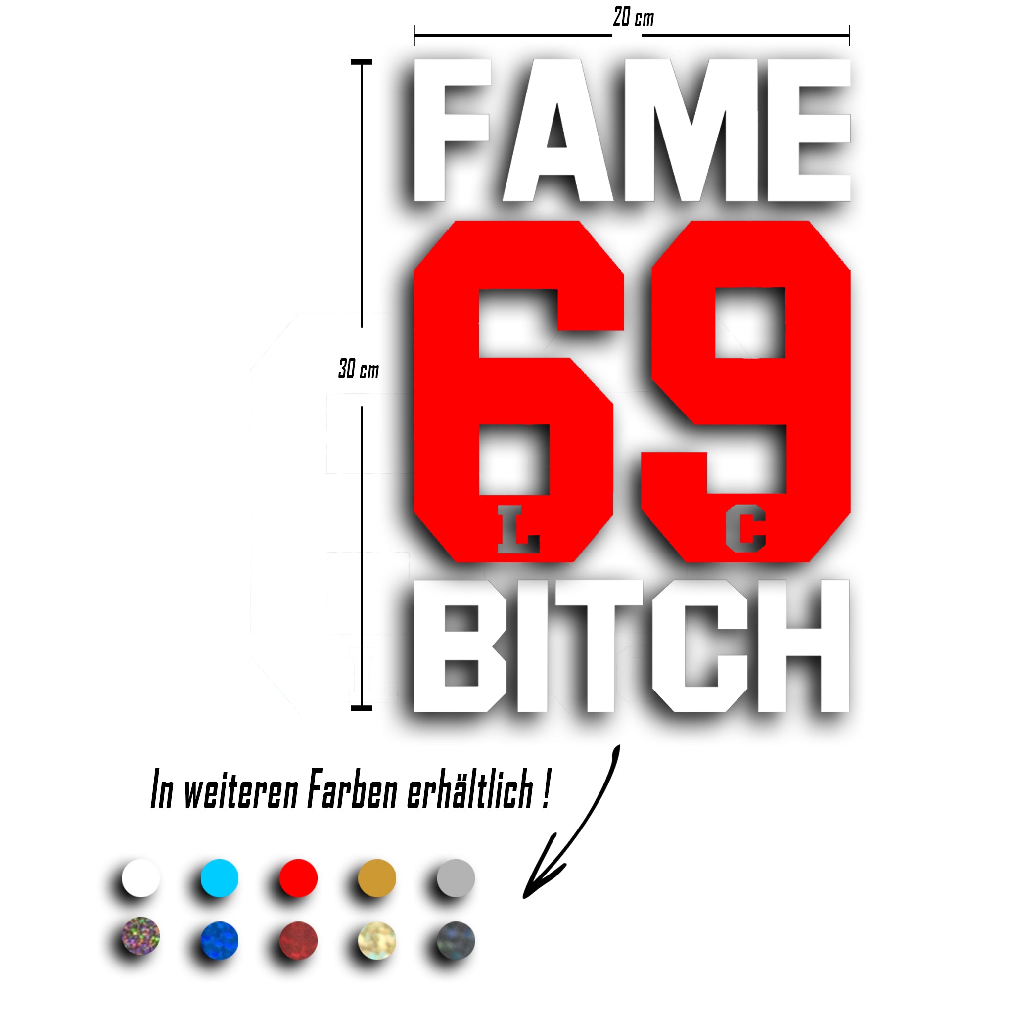 LWSTCRW™ Sticker "Fame 69 Bitch" - LWSTCRW™